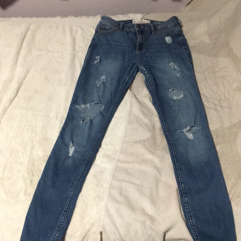 Blue ripped jeans